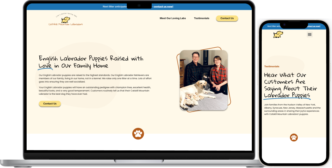 Catskill Mountain Labradors mobile website