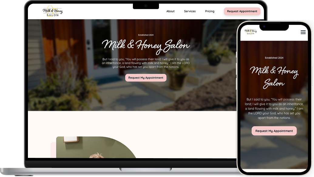 Milk & Honey website design