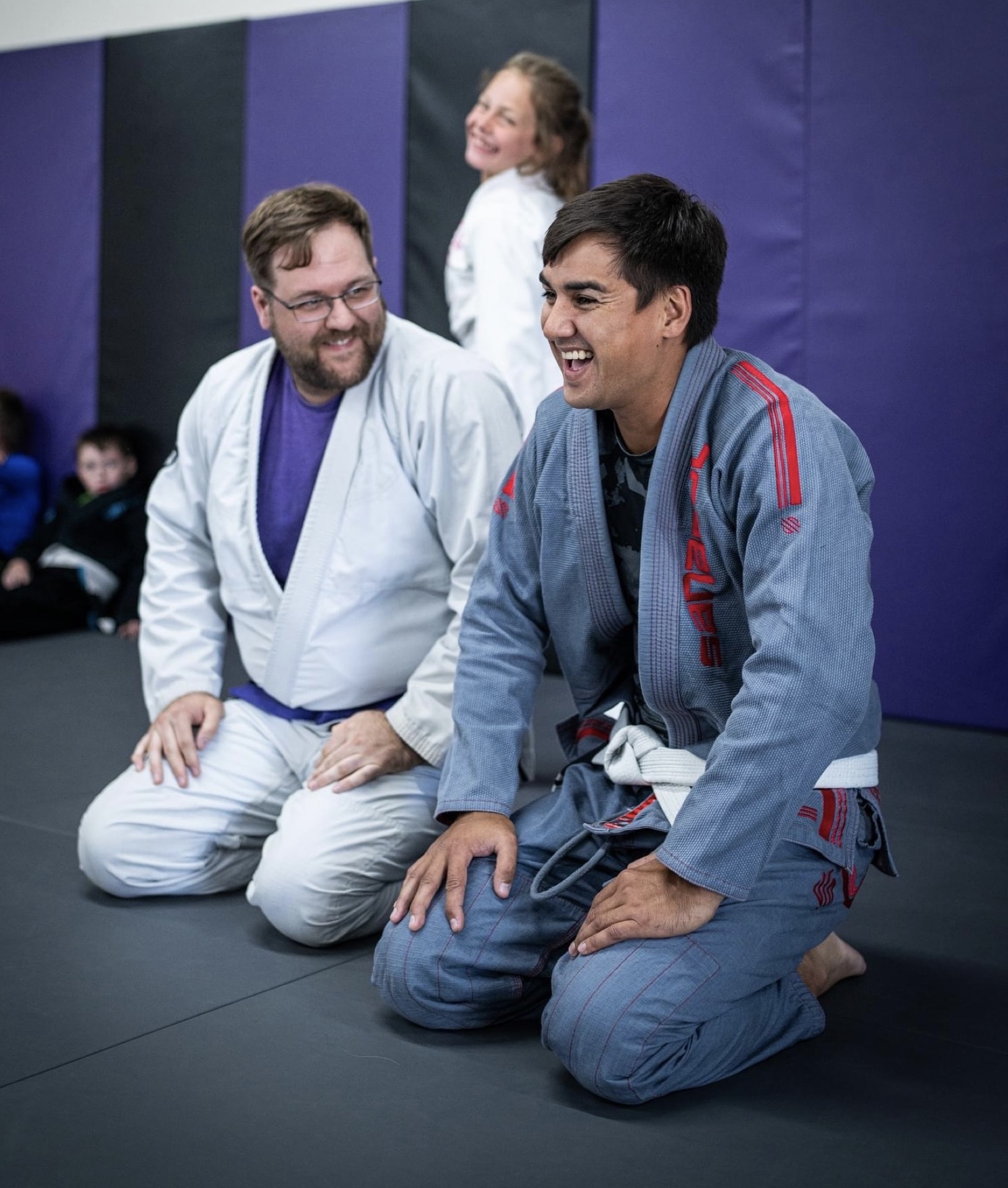 Sub Zero instructor training student in Brazilian Jiu Jitsu
