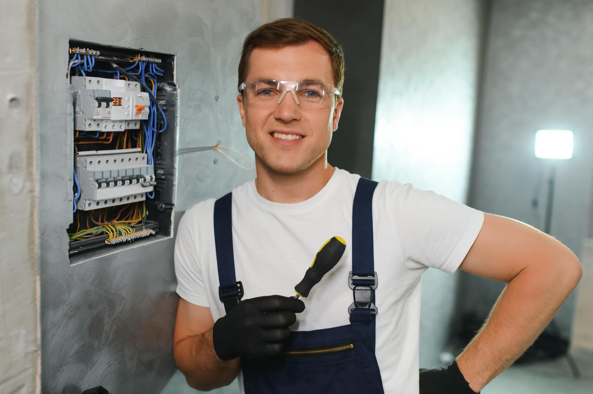 Business owner looking for web design services for electricians