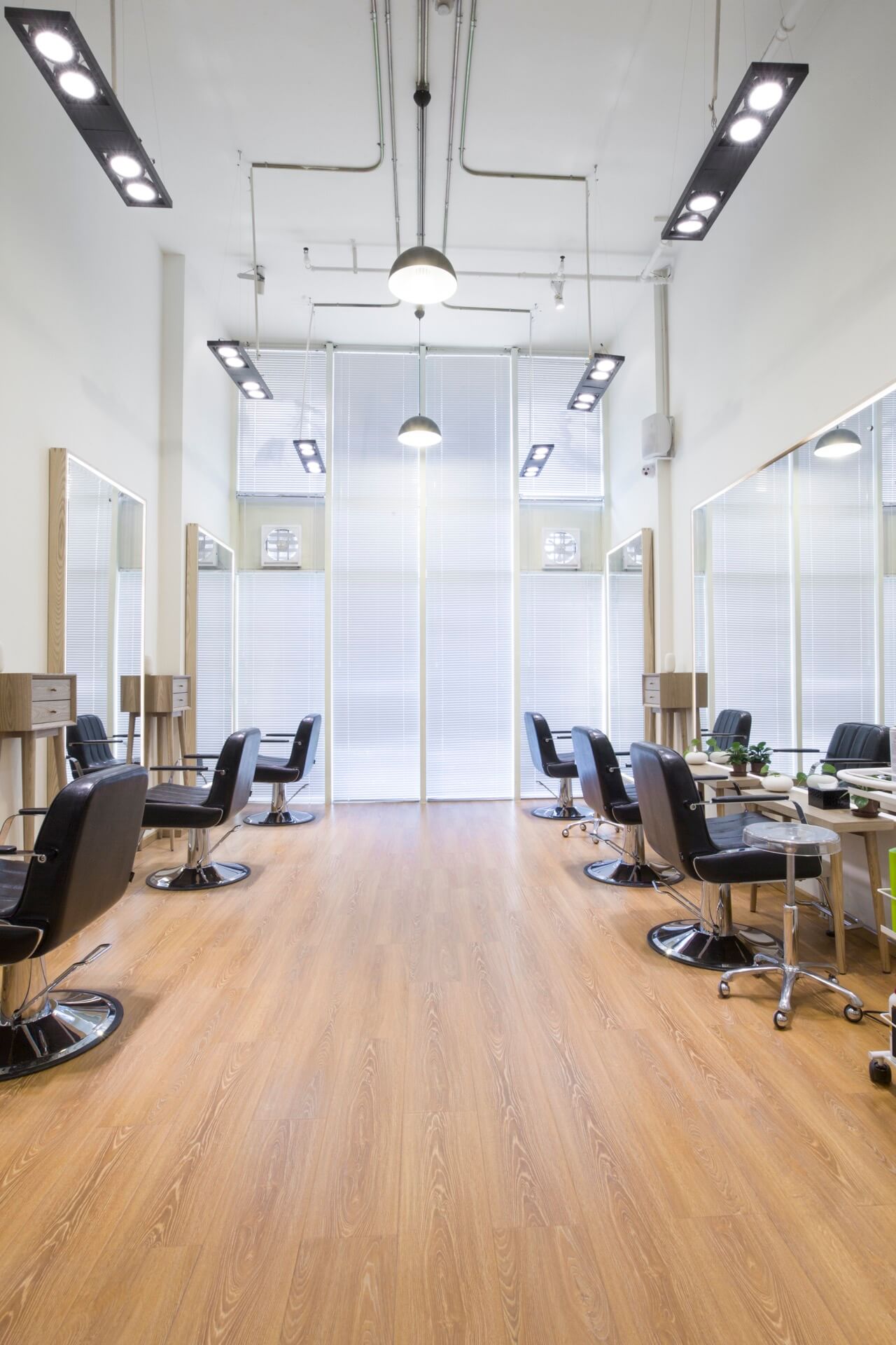 Empty hair salon showing the need for web design help for hair salons from Noble Digital Tech